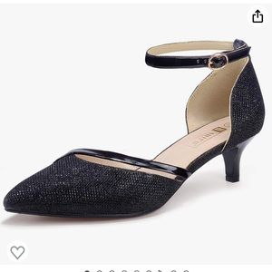 Black Sparkle Kitten Heel